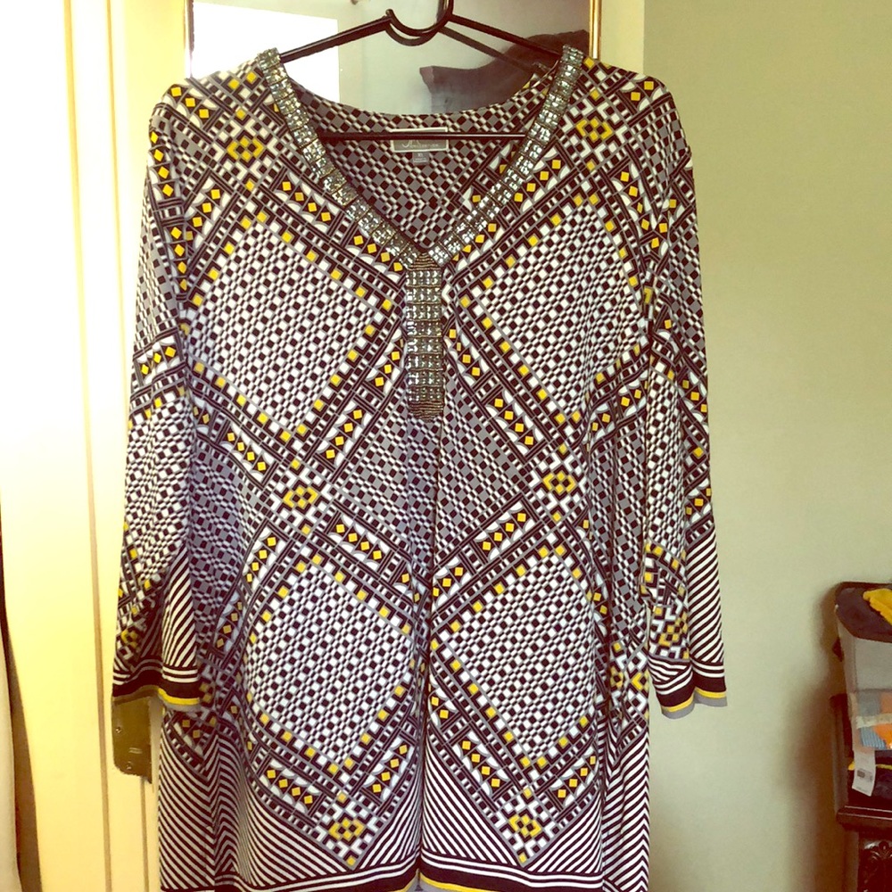 XL Geometric Pattern Tunic Top